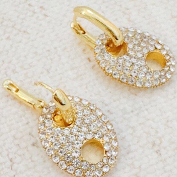 Pave Western Equestrian Horse Bit Dangle Earrings - Picture 2 of 4